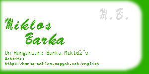 miklos barka business card